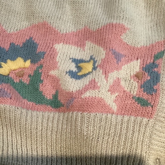 Vintage Midnight Blues cottage core/coastal grandma knitted cardigan - Picture 5 of 6